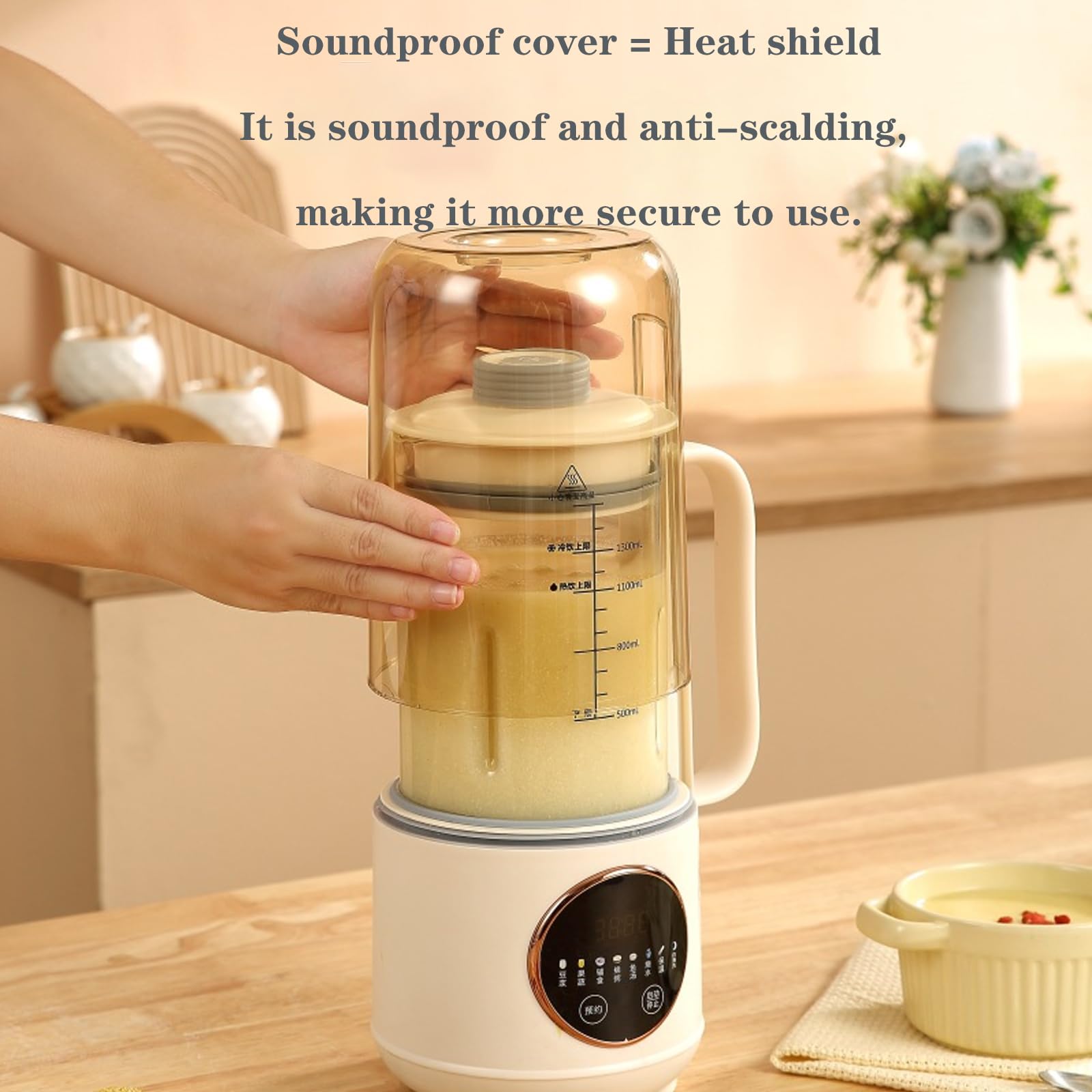 Soy Milk Maker 1.5L, Nut Milk Maker with 9 Preset/Recipe